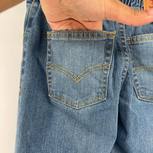 Levi’s Girl’s Medium Wash Pull-On Straight Leg Denim Jean Pants Size 7 - Picture 8 of 15